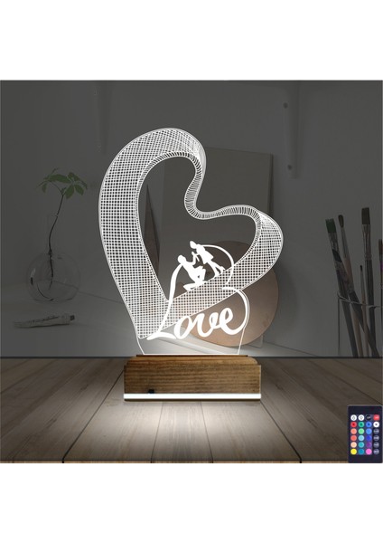 Kirppi 3D Lamba Kalp Love Sevgiliye Hediye Masa Gece Lambası fiyatları