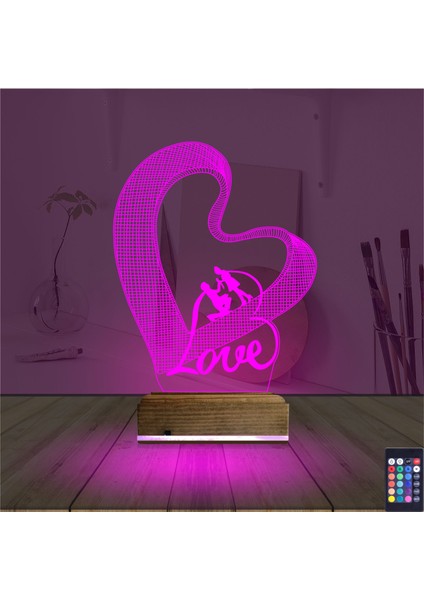 Kirppi 3D Lamba Kalp Love Sevgiliye Hediye Masa Gece Lambası fırsatları