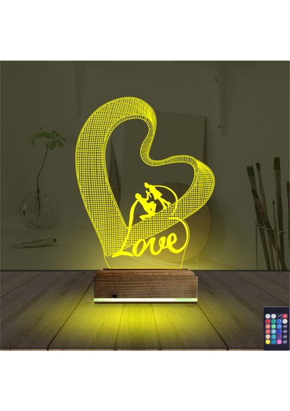 Kirppi 3D Lamba Kalp Love Sevgiliye Hediye Masa Gece Lambası indirimleri
