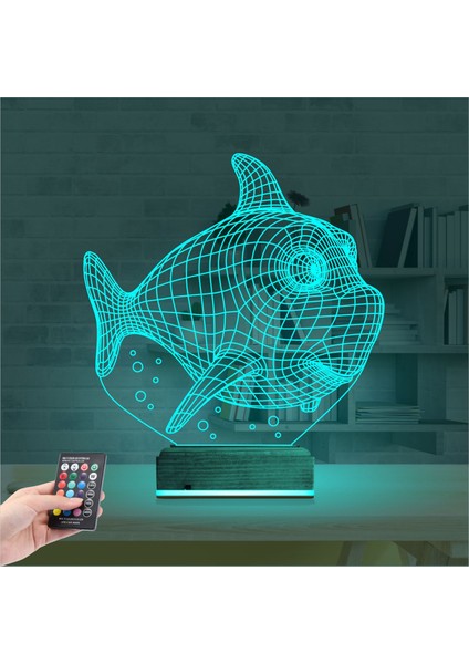 Kirppi 3D Lamba Balık Çocuk Odası Masa Gece Lambası modelleri