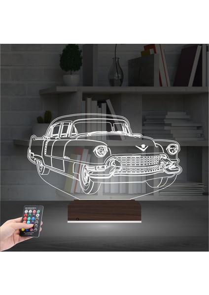 Kirppi 3D Lamba Amerikan Klasik Araba Vintage Masa Gece Lambası