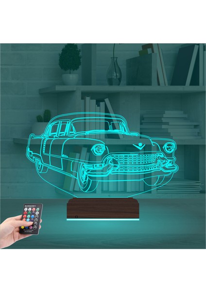 Kirppi 3D Lamba Amerikan Klasik Araba Vintage Masa Gece Lambası