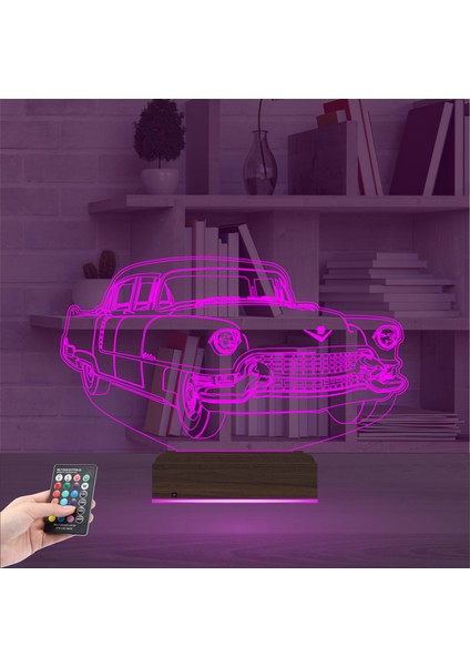 Kirppi 3D Lamba Amerikan Klasik Araba Vintage Masa Gece Lambası