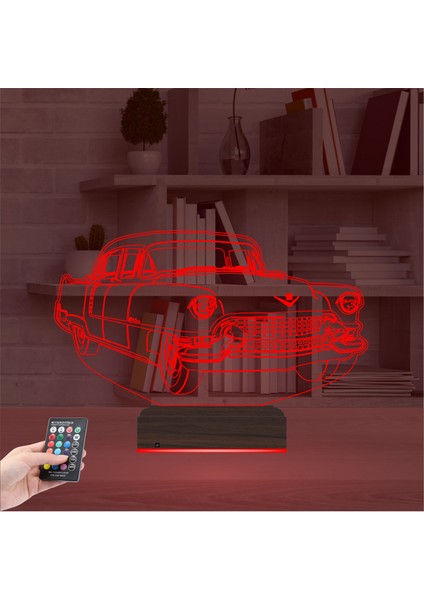 Kirppi 3D Lamba Amerikan Klasik Araba Vintage Masa Gece Lambası
