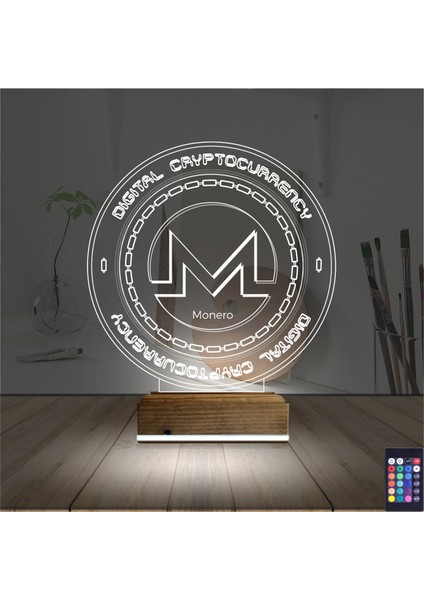 Kirppi 3D Lamba Crypto Monero Coin Masa Gece Lambası fiyatları