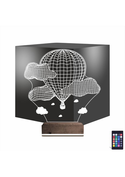 Kirppi 3D Lamba Uçan Balon Bulut Masa Gece Lambası