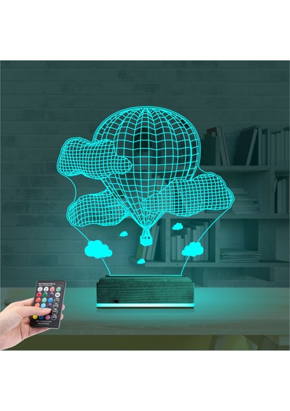 Kirppi 3D Lamba Uçan Balon Bulut Masa Gece Lambası