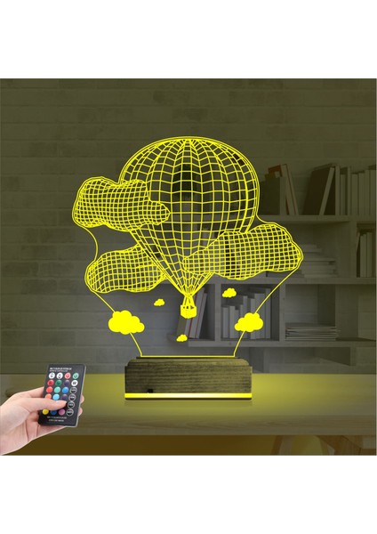 Kirppi 3D Lamba Uçan Balon Bulut Masa Gece Lambası