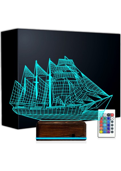 Kirppi 3D Lamba Gemi Kaptan V1 Masa Gece Lambası