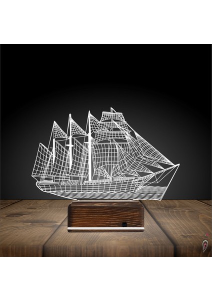 Kirppi 3D Lamba Gemi Kaptan V1 Masa Gece Lambası fiyatları