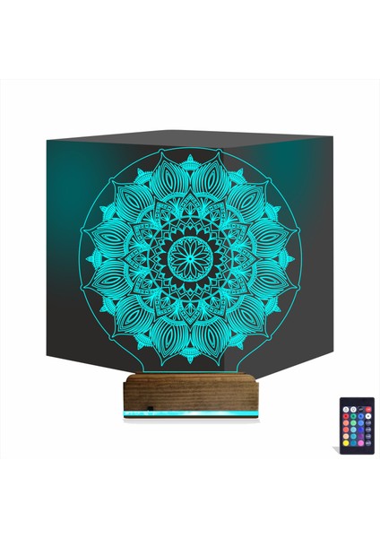 Kirppi 3D Lamba Mandala V1 Masa Gece Lambası