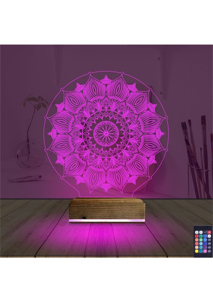 Kirppi 3D Lamba Mandala V1 Masa Gece Lambası fırsatları