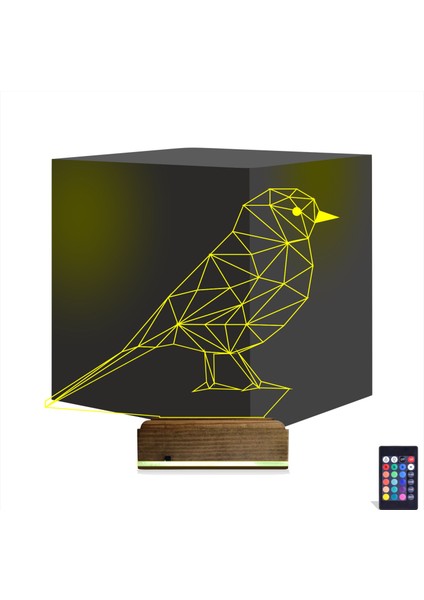 Kirppi 3D Lamba Kuş Kanarya Taraftar Masa Gece Lambası