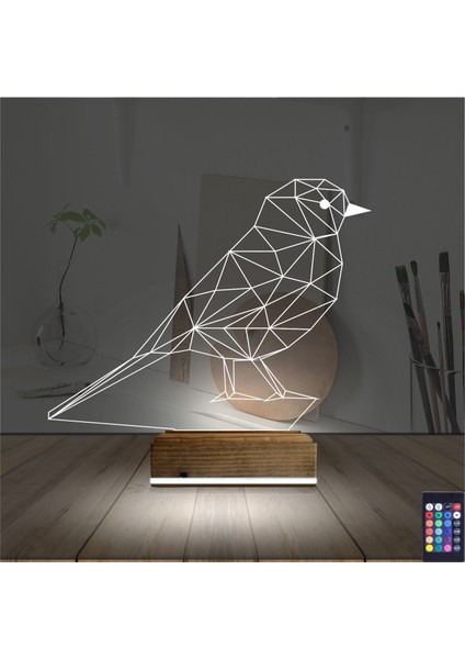 Kirppi 3D Lamba Kuş Kanarya Taraftar Masa Gece Lambası fiyatları