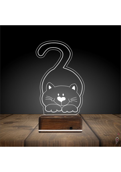 Kirppi 3D Lamba Kedi Kedicik Çocuk Odası Masa Gece Lambası fiyatları