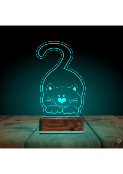 Kirppi 3D Lamba Kedi Kedicik Çocuk Odası Masa Gece Lambası modelleri