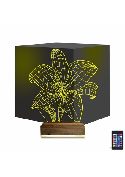 Kirppi 3D Lamba Orkide Çiçek Masa Gece Lambası-1