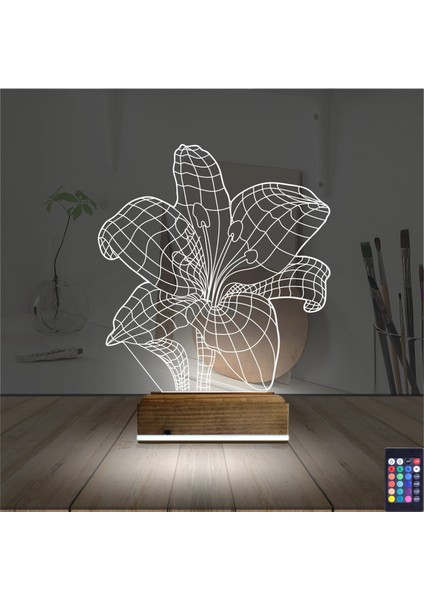Kirppi 3D Lamba Orkide Çiçek Masa Gece Lambası-1 fiyatları