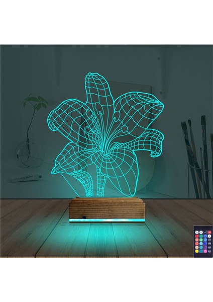 Kirppi 3D Lamba Orkide Çiçek Masa Gece Lambası-1 modelleri