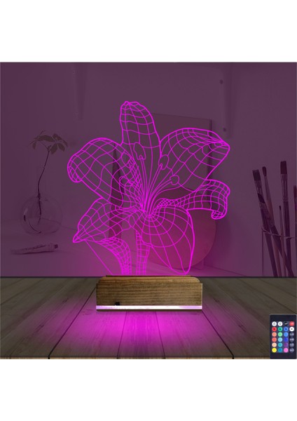 Kirppi 3D Lamba Orkide Çiçek Masa Gece Lambası-1 fırsatları