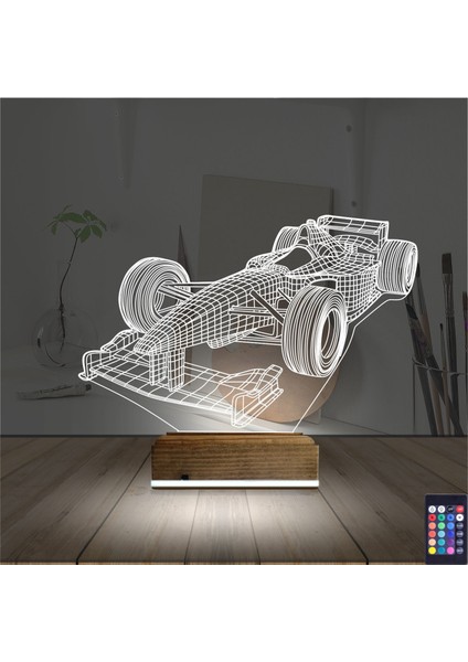 Kirppi 3D Lamba Formula F1 Yarış Arabası V1 Masa Gece Lambası fiyatları