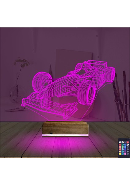 Kirppi 3D Lamba Formula F1 Yarış Arabası V1 Masa Gece Lambası fırsatları