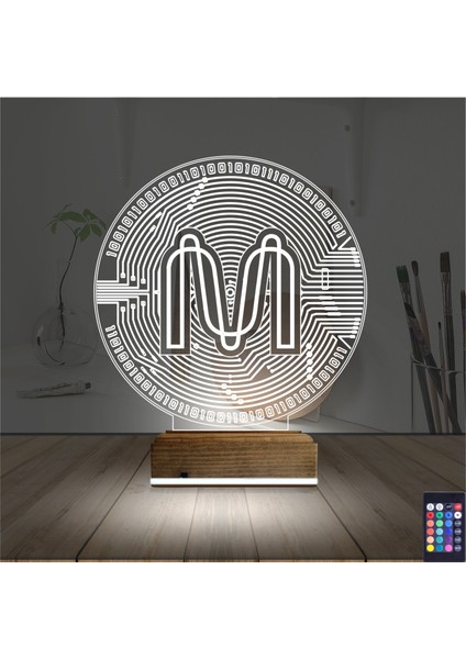 Kirppi 3D Lamba Crypto Mina Coin Masa Gece Lambası