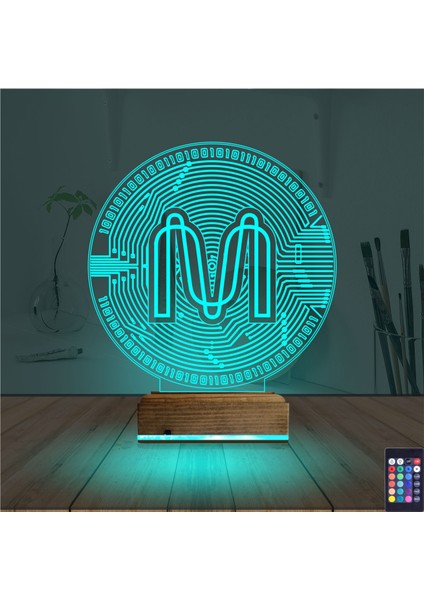Kirppi 3D Lamba Crypto Mina Coin Masa Gece Lambası