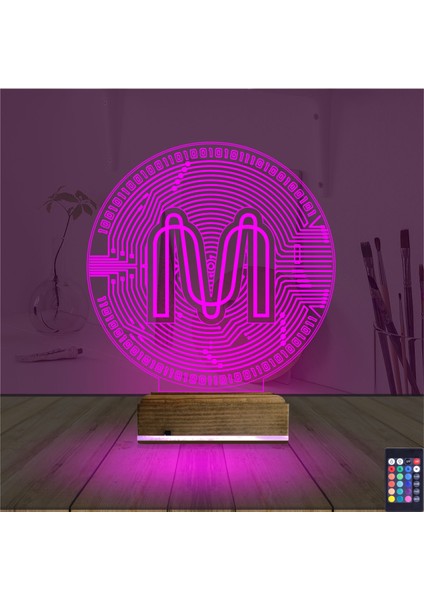 Kirppi 3D Lamba Crypto Mina Coin Masa Gece Lambası