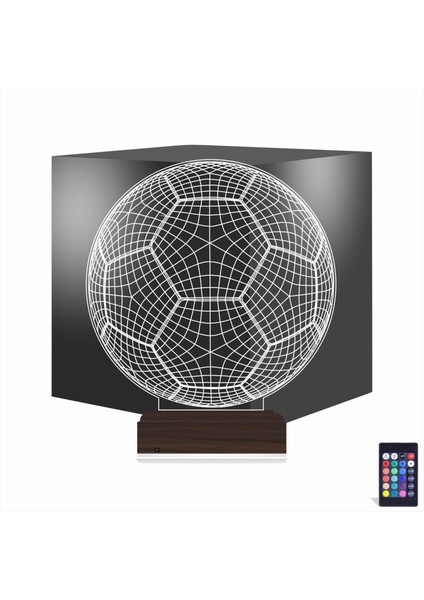 Kirppi 3D Lamba Futbol Topu Futbolcu Taraftar Spor Masa Gece Lambası