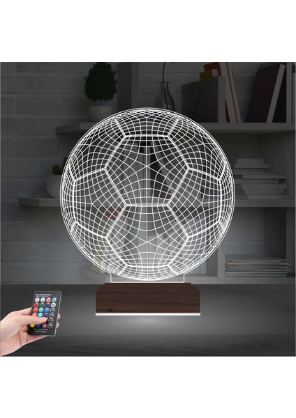 Kirppi 3D Lamba Futbol Topu Futbolcu Taraftar Spor Masa Gece Lambası