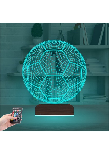 Kirppi 3D Lamba Futbol Topu Futbolcu Taraftar Spor Masa Gece Lambası