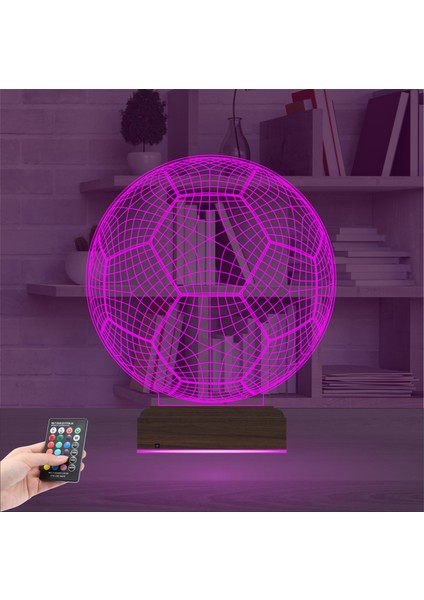 Kirppi 3D Lamba Futbol Topu Futbolcu Taraftar Spor Masa Gece Lambası