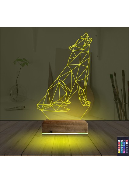 Kirppi 3D Lamba Kurt Polygonal Masa Gece Lambası indirimleri