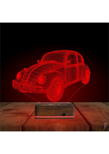 Kirppi 3D Lamba Vovos Klasik Araba V1 Masa Gece Lambası