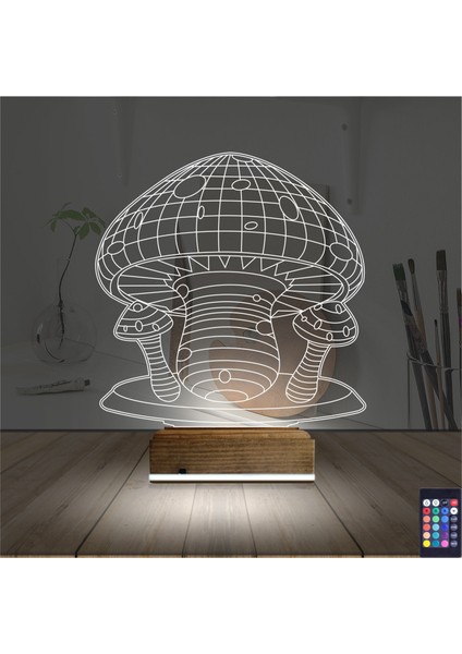 Kirppi 3D Lamba Mantar Çocuk Odası Masa Gece Lambası fiyatları