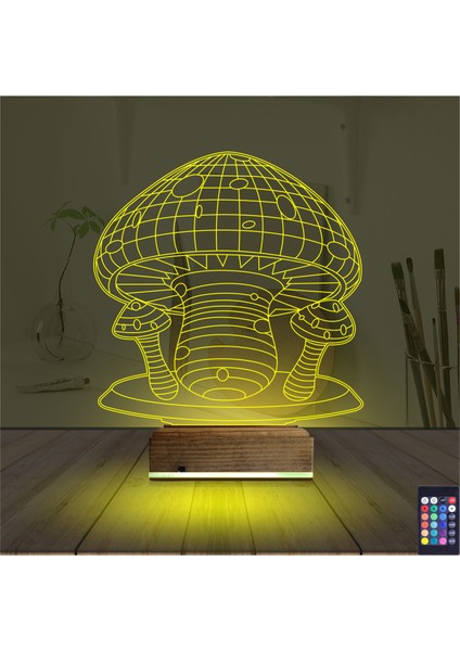 Kirppi 3D Lamba Mantar Çocuk Odası Masa Gece Lambası indirimleri