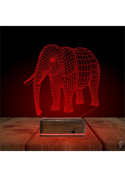 Kirppi 3D Lamba Fil Tasarım Masa Gece Lambası fırsatları