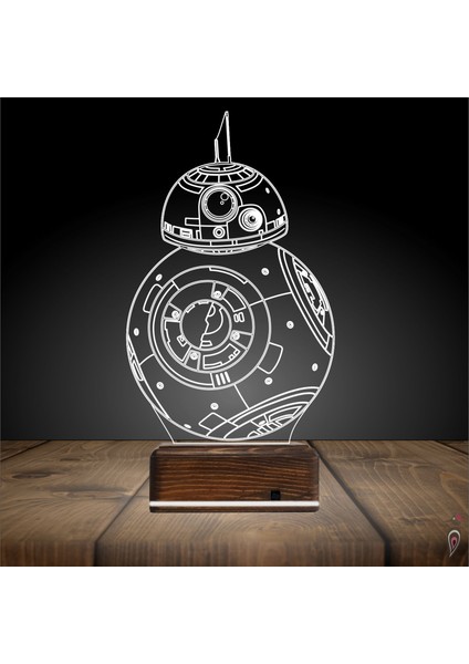 Kirppi 3D Lamba Sw Robot Bb8 Masa Gece Lambası