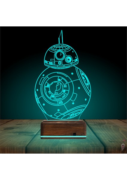 Kirppi 3D Lamba Sw Robot Bb8 Masa Gece Lambası