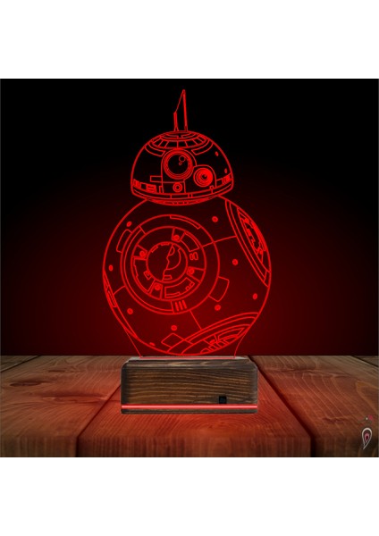 Kirppi 3D Lamba Sw Robot Bb8 Masa Gece Lambası