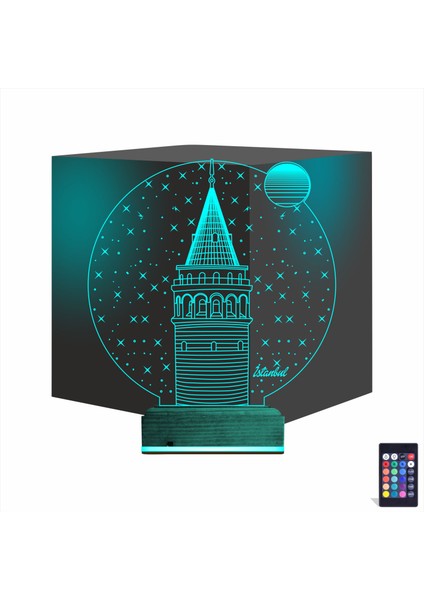 Kirppi 3D Lamba Galata Kulesi Masa Gece Lambası