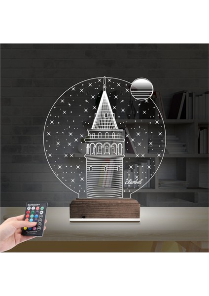 Kirppi 3D Lamba Galata Kulesi Masa Gece Lambası fiyatları