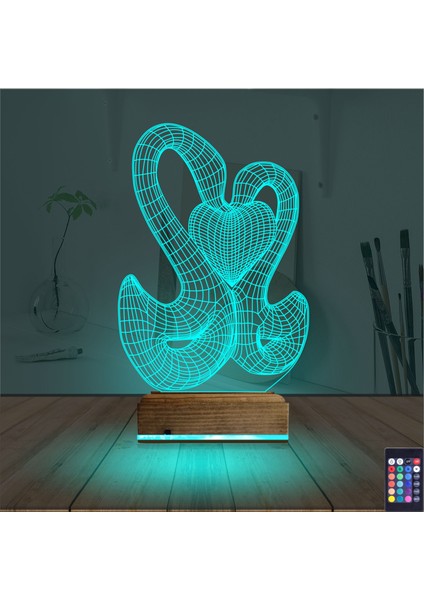 Kirppi 3D Lamba Kuğu Masa Gece Lambası modelleri