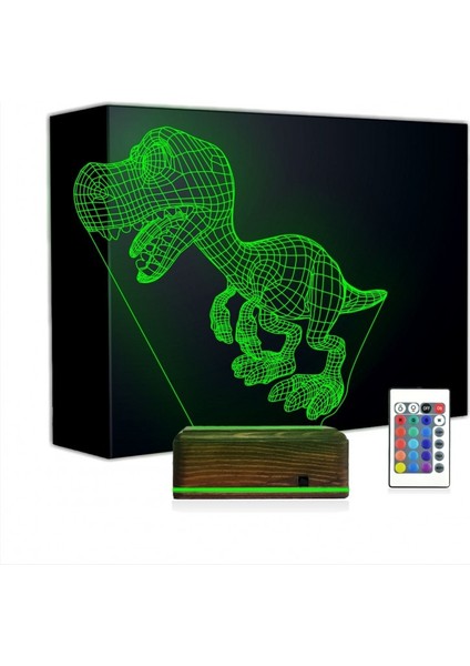 Kirppi 3D Lamba Sevimli Dinozor Masa Gece Lambası