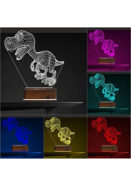 Kirppi 3D Lamba Sevimli Dinozor Masa Gece Lambası fiyatları