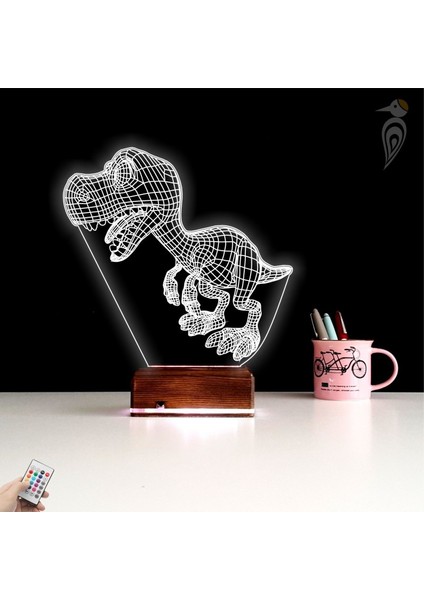 Kirppi 3D Lamba Sevimli Dinozor Masa Gece Lambası modelleri