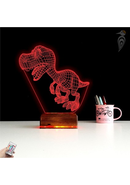 Kirppi 3D Lamba Sevimli Dinozor Masa Gece Lambası fırsatları