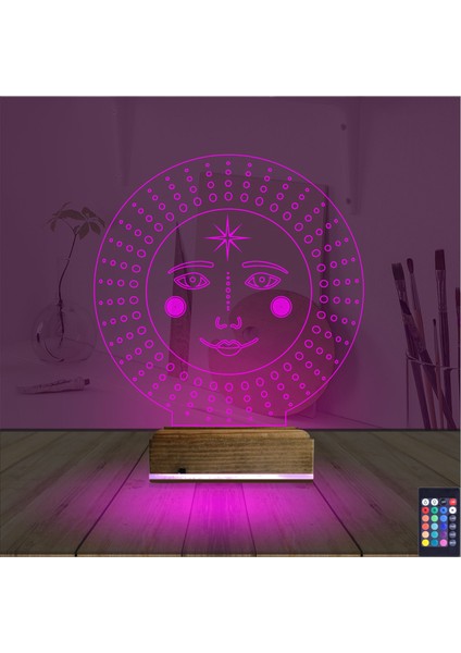 Kirppi 3D Lamba Mistik Güneş Masa Gece Lambası fırsatları