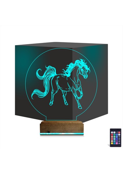 Kirppi 3D Lamba At Tasarım V3 Masa Gece Lambası